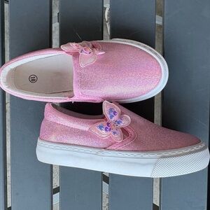 Girls like new slip on shimmery butterfly slip on sneakers